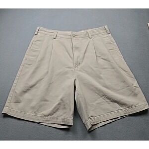 Chaps Ralph Lauren Mens Pleated Khaki Shorts Size 34 Casual Classic